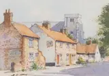 Thornham Village by Brian Day, watercolour, sold Jun 2023