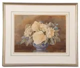 Still life study of flowers by Gertrude C. Howes, watercolour and pencil, sold Jun 2023