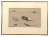 Vignette landscape / building studies by Henry Bright, charcoal, offered Jun 2023
