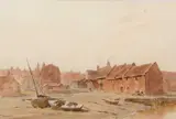 Old Quay, Blakeney by Gerald Ackermann, watercolour and pencil, sold Jun 2023