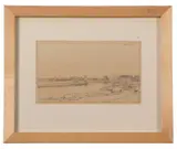 Beecles' pencil on paper by Leonard Russell Squirrell, pencil on paper, sold Jun 2023