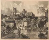 Ely Cathedral by Leonard Russell Squirrell, 1941, print, sold Jun 2023