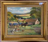 A rural setting with horse by Donald Henry Ford, oil on board, offered Jun 2023