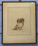 Dog portrait by Harry Rountree, pencil and watercolour, offered Jun 2023