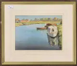 On the Bure at Coltishall by Charles Hannaford Junior, watercolour, offered Jun 2023