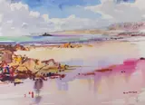 Jersey coastal scene by Eric Lionel Walker, watercolour, sold Jun 2023