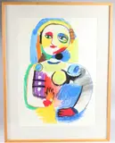 Portrait of a woman by Jean Patricia Taprell Clark, mixed media, offered Jul 2025
