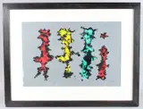 Family outing' Acrylic on panel signed and dated '91 35cm x 53 cm by William Gear Ra Frsa Fbsa, Acrylic on panel signed and dated '91, sold Jun 2025