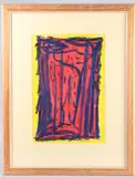 Red Vertical'mixed media by William Gear Ra Frsa Fbsa, mixed media, sold Jun 2025