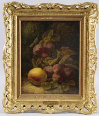 Still life of fruit by Oliver Clare, oil on canvas, offered Jun 2025
