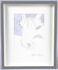 Head of a chestnut horse by Patrick Procktor, pencil and watercolour, sold Jun 2025
