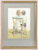 The Shared Seat' watercolour by Donald Greig, watercolour, offered Jun 2025