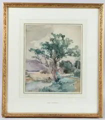 River landscape by Henri Harpignies, watercolour, offered Jun 2025