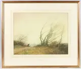 Figures on a windswept country lane by William Tatton Winter, watercolour, offered Jun 2025