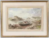 A Peter Boat called Tryall owned by W.Tappy drawn up on shore' watercolour by Cornelius Varley, watercolour, sold Jun 2025
