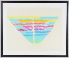 Abstract composition by Trevor Bell, pastel on paper, offered Jun 2025