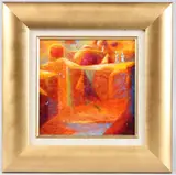 Heatwave' oil on board, 22cm x 22cm by David Carson Shaw, oil on board, sold May 2025