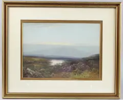 Moorland view with heather by Frederick John Widgery, watercolour, offered May 2025