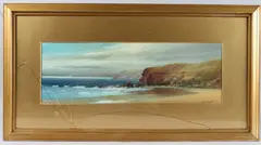 West Country coastal view by John Shapland, watercolour, sold May 2025