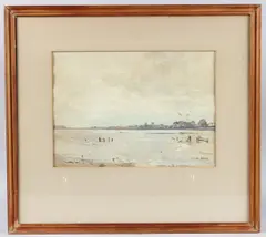 Estuary scene by William Benner, watercolour, sold May 2025