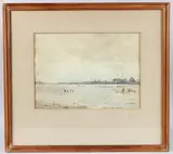 Estuary scene by William Benner, watercolour, sold May 2025