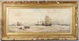 Shipping and salvaging off a coastline and harbour by Thomas Bush Hardy, 1897, watercolour, offered May 2025
