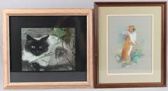 Study of a stoat, coloured crayons by Joel Kirk, drawing, offered May 2025