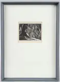 Woodland scene by Mabel Bruce Low, etching, sold May 2025