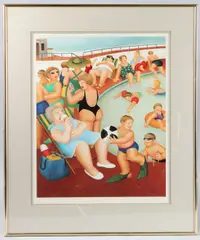 The Bathing Pool, colour print, published by Alexander Gallery Publications Ltd by Beryl Cook, print, sold May 2025
