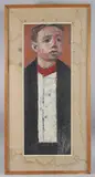Portrait of a man, possibly a miner by Selwyn Jones, oil on board, sold Apr 2025