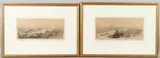 Views of the River Thames, towards St Pauls Cathedral and towards the Palaces of Westminster, a pair of etchings by William Lionel Wyllie, pencil, offered Apr 2025