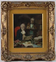 Possibly in the legal profession by George Fox, oil on board, sold Apr 2025