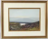 Moorland view with heather, reverse inscribed 'Stepperton Tor, Taw Marsh, Dartmoor' watercolour by Frederick John Widgery, watercolour, offered Apr 2025
