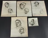 Studies of an Afro Caribbean woman's head by Joyce Morgan, charcoal and chalk, offered Apr 2025