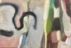 Untitled by Jonathan Hunt, oil on board, offered Oct 2023