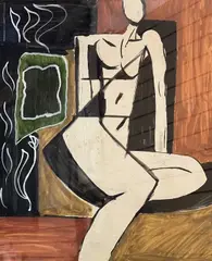 Untitled by Jonathan Hunt, mixed media, sold Oct 2023