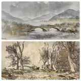 Untitled by Olivia Hall, watercolour, offered Oct 2023