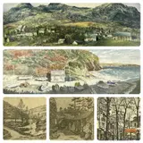Print - view in Blaenau Ffestiniog by Gwyneth Tomos limited edition, print, sold Oct 2023