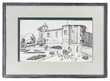 With family and ducks by Edward Bawden, ink on paper, sold Oct 2023