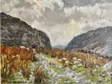 Track Above Nant Ffrancon Pass by Keith Gardner, oil on board, sold Oct 2023