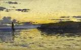 After Sundown, Cemaes Bay by John McDougal, 1902, watercolour, sold Oct 2023