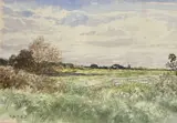 Along the Dyke 2014 by Jeremy Yates Prca, watercolour, sold Oct 2023