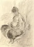 Untitled by Pat Clarke, charcoal, offered Oct 2023