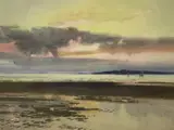 Looking at Starvation at Sunset by George Cockram, watercolour, sold Aug 2023