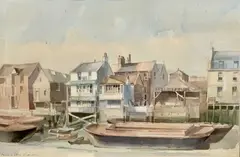 Vintage Wapping, London 1991 by Dennis John Hanceri, watercolour, sold Aug 2023