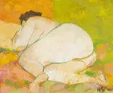 Untitled by Herman Shapiro, oil on board, sold Jul 2023