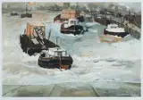 Thames Tug Boats' signed in full, 52 x 74cmsProvenance: private collection PembrokeshireComments: framed and glazed by John Knapp-Fisher limited edition, print, sold Jul 2023