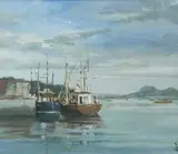 Untitled by Robert Dudley Bailey, oil on board, sold Jul 2023