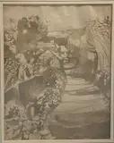 Sepia by John Minton, watercolour, sold Jul 2023