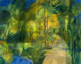 Palm Walk I by Ronald Lowe, oil on canvas, offered Jul 2023